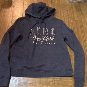 Aeropostale Heather Navy Hoodie with New York Graphic